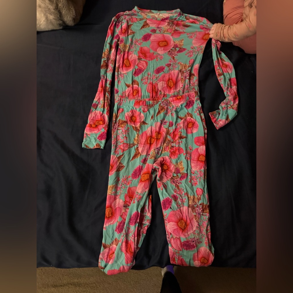 Posh peanut floral  bamboo girl’s pajama set